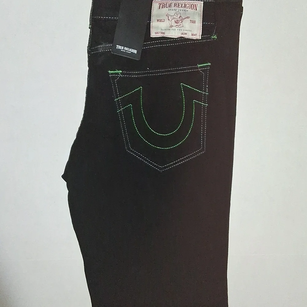 True Religion Ricky Relaxed Straight Jeans Size-32x34 Black NWT